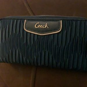 Ruffled Blue Coach Wallet